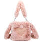 Women Fluffy Shoulder Bag With Top handle