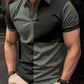 Casual Sports Short Sleeve Color Stitching Turnover Neck Polo