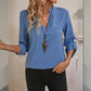 Women's Casual Summer Notch V Neck Blouses