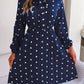 Women's Polka-dot Self-tie Waist-controlled Long Sleeves Pleated Skirt