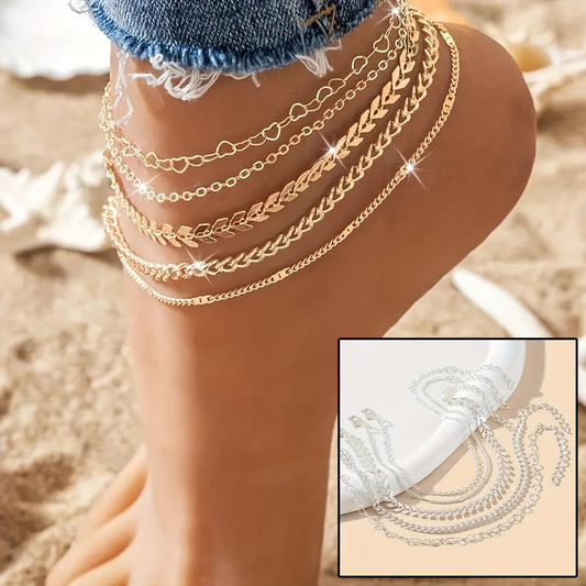 5Pcs  Chain Ankle Chain