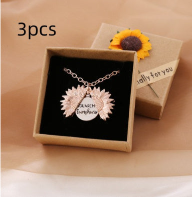 Unisex Sunflower Necklace