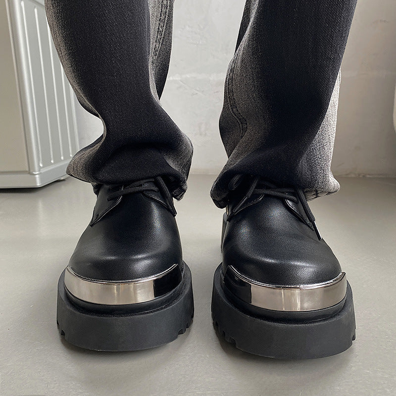 British Style Thick Bottom All-match Casual Leather Shoes