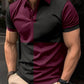 Casual Sports Short Sleeve Color Stitching Turnover Neck Polo