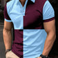 Casual Sports Short Sleeve Color Stitching Turnover Neck Polo