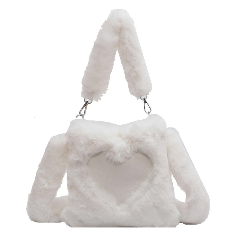 Love Winter Plush Shoulder Bags For Women