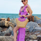 Goddess in Lilac Straw Beach Bag