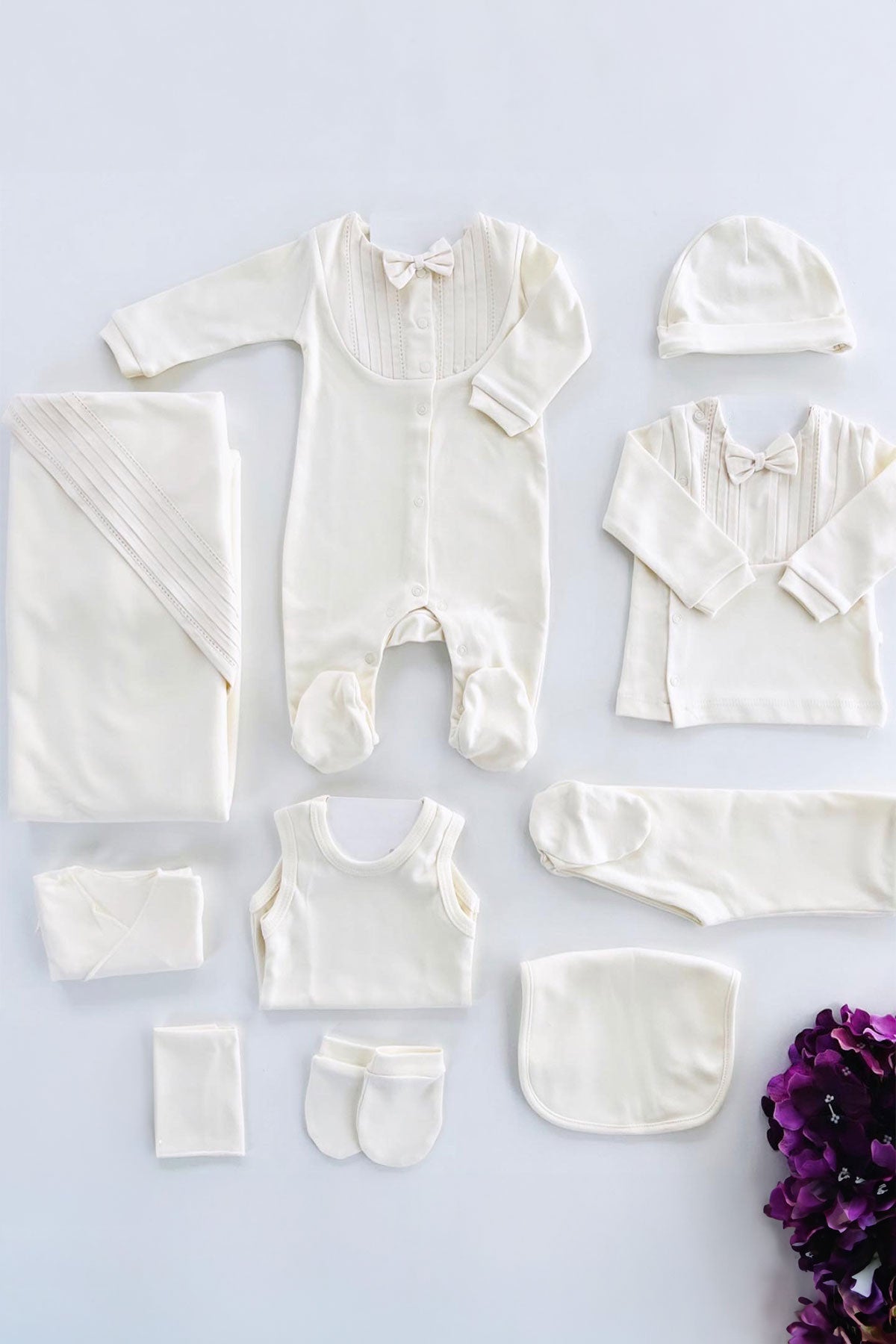Alex Ecru Organic Cotton Newborn Coming Home Set (10 pcs)