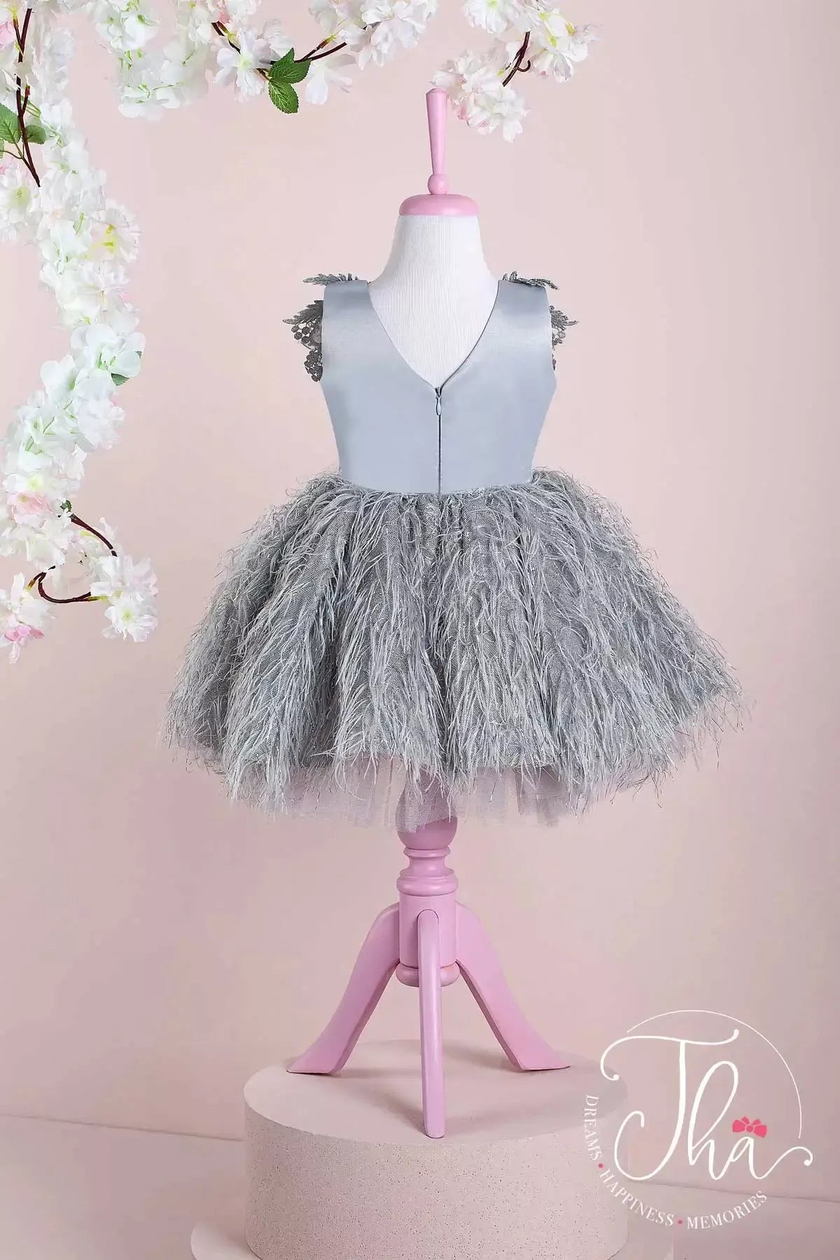 Elena Gray Party Dress