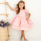 Fiona Pink Party Dress - Layered
