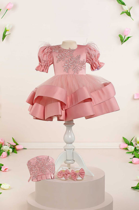 Linda Pink Baby Dress Set