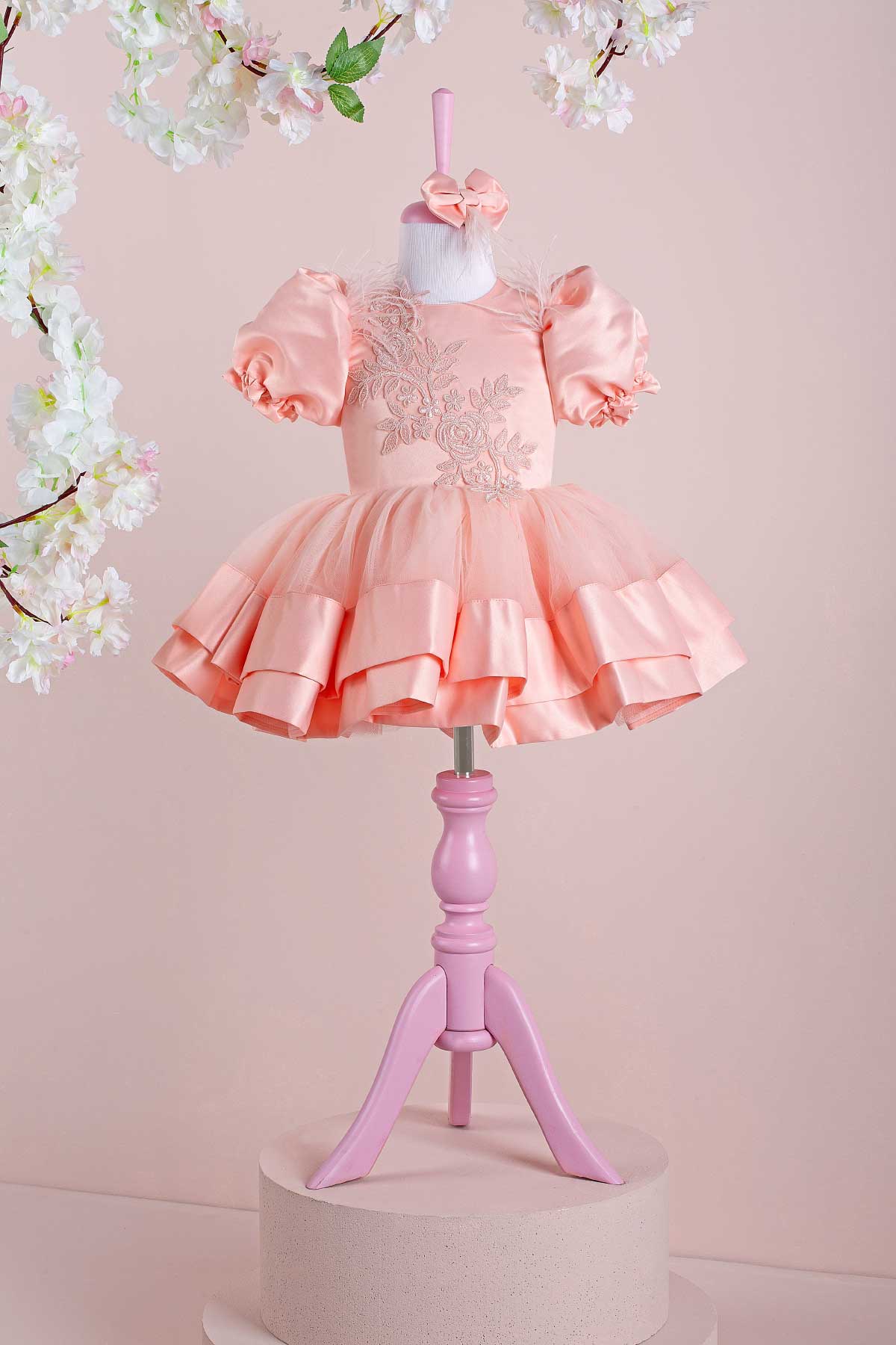 Linda Peach Party Dress