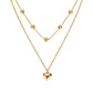 Double-layer Heart Pendant Fine Chain Necklace For Women