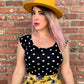 Boat Neck Top in Polka Dots