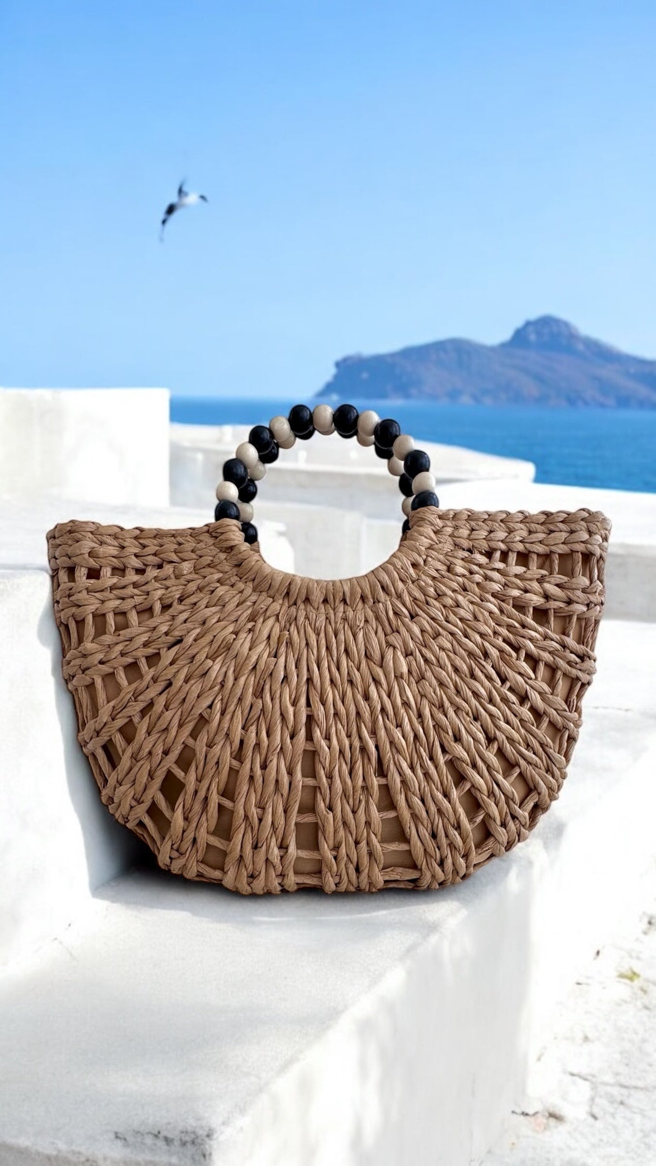 Julia Natural Straw Beach Bag
