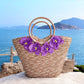 Goddess in Lilac Straw Beach Bag