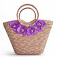 Goddess in Lilac Straw Beach Bag