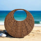 Coastal Circle Natural Straw Beach Bag