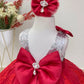 Shay Silver & Red Party Dress
