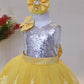 Shay Silver & Yellow Party Dress