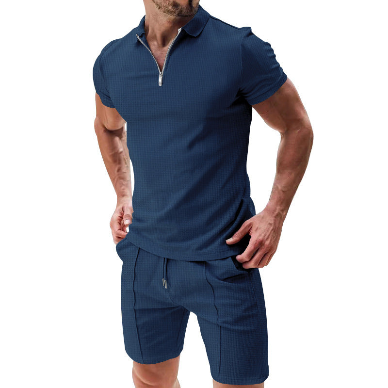 Versatile Solid Color T-shirt Set For Men