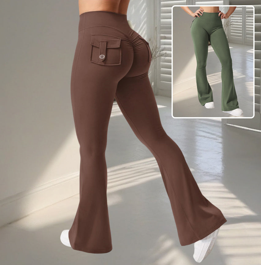 Yoga Fitness Flared Pants With Pockets