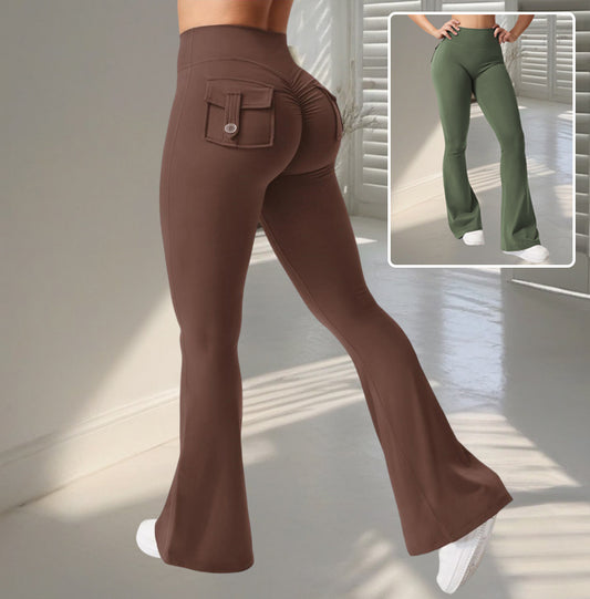 Yoga Fitness Flared Pants With Pockets