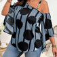 Women's Plus Size Fashion Off-the-Shoulder Charming Chain Three-quarter Sleeve Blouse