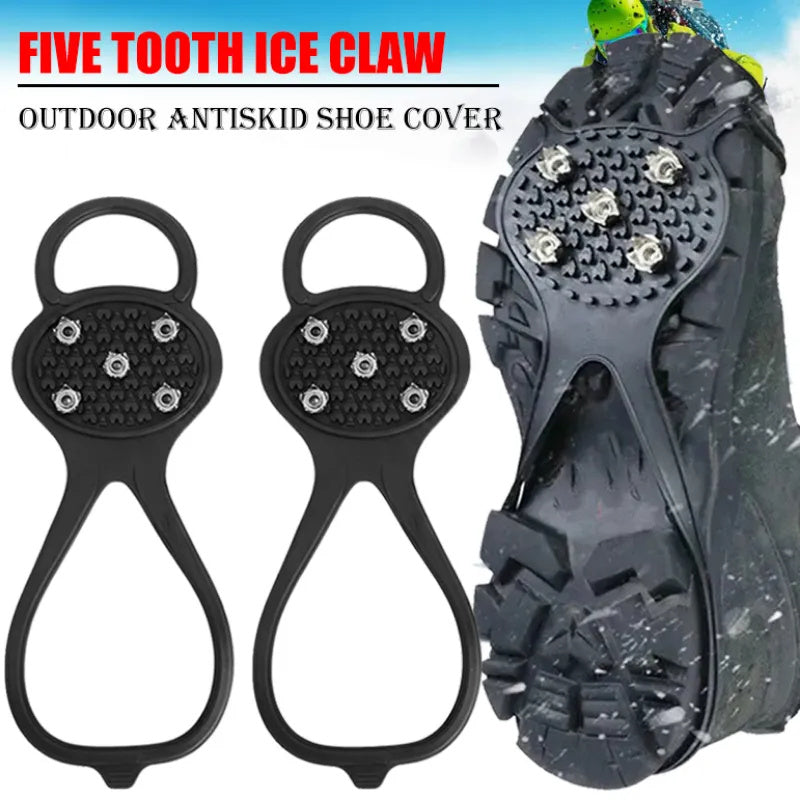 Unisex Men 5 Teeth Ice Gripper For Shoes
