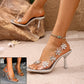 Transparent PVC Rhinestone Flowers Slingback Pumps