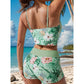 Fashion Printed Drawstring Bikini Swimsuit For Women