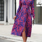 Women's Long-Sleeved All-Over Leopard Print Belted Shirt Dress
