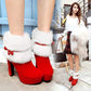 Plush Winter Boots Christmas High Heel Party Shoes