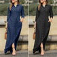 Women's Casual Button Down Denim Maxi Dress