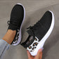Women Leopard Print Lace-up Sneakers Sports