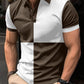 Casual Sports Short Sleeve Color Stitching Turnover Neck Polo