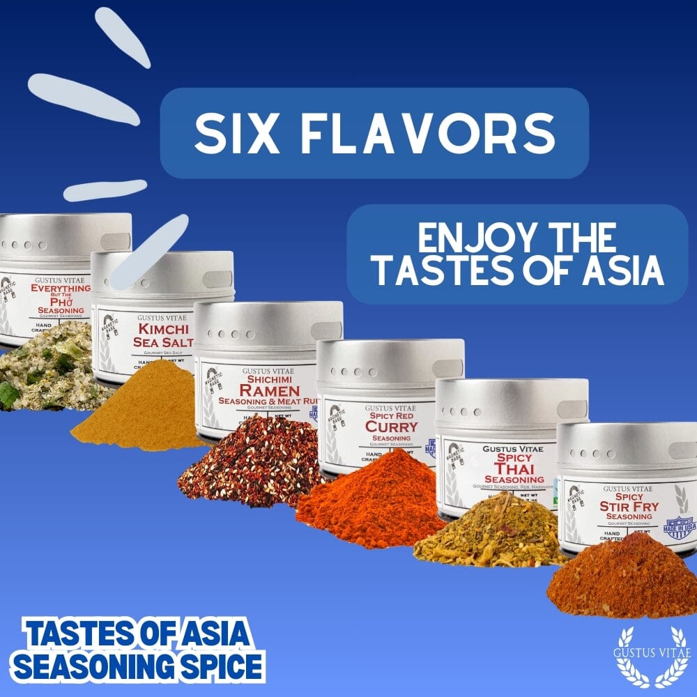 Asian Seasonings Gift Set - Tastes of Asia - Artisanal Spice Blends Six Pack