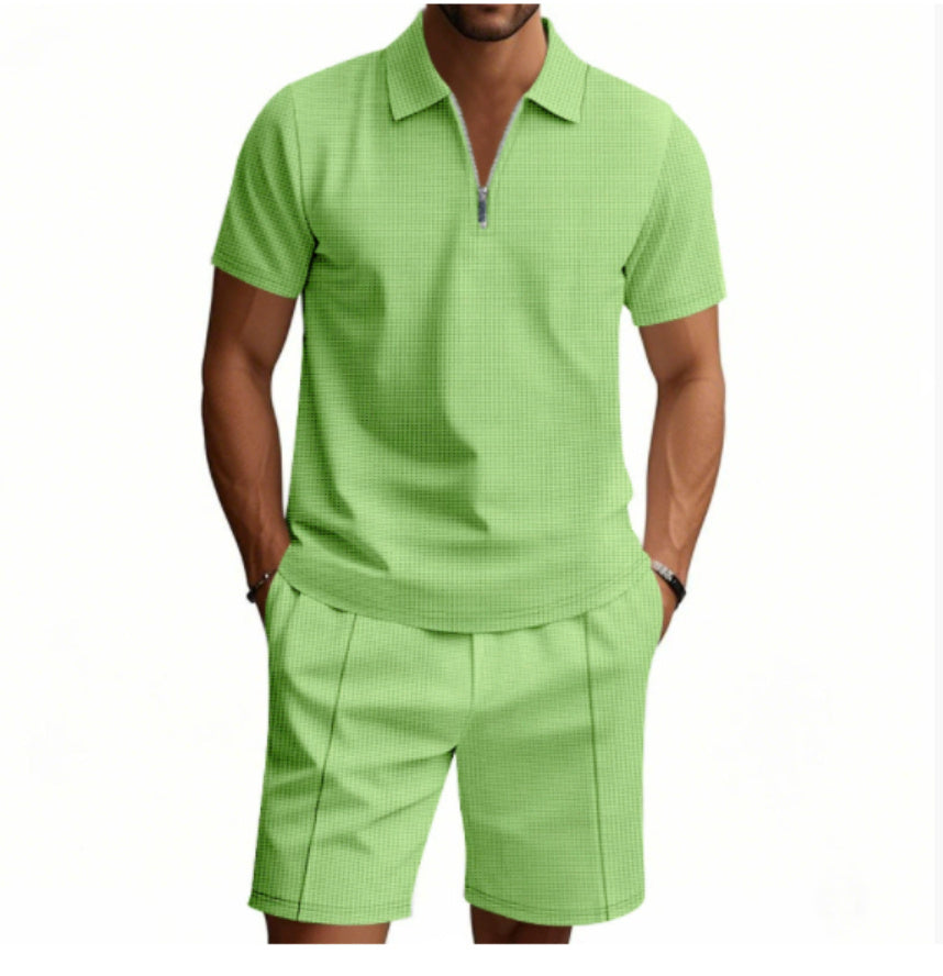 Versatile Solid Color T-shirt Set For Men