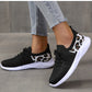 Women Leopard Print Lace-up Sneakers Sports