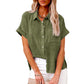 Summer Lapel Short Sleeve Shirt With Pockets