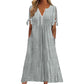 Women's Eyelet V-Neck Maxi Dress