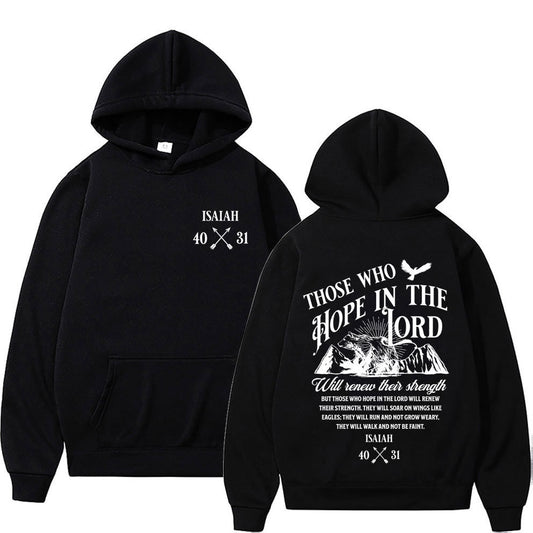Unisex Christian Jesus Letters Print Hoodies