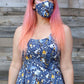 Busy Bees/Blue Gingham Mask