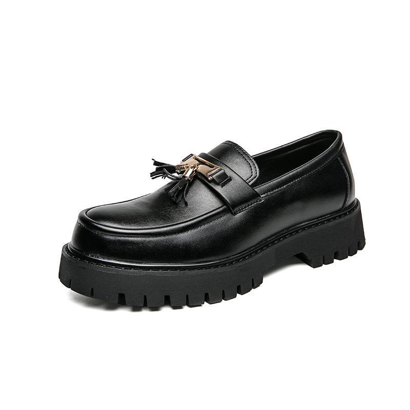 British Style Black Leather Shoes