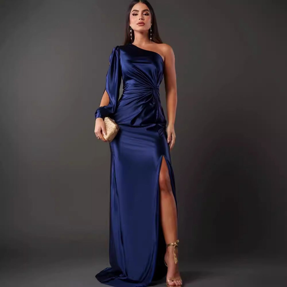 Women's One-shoulder Split Dress