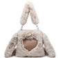 Women Fluffy Shoulder Bag With Top handle