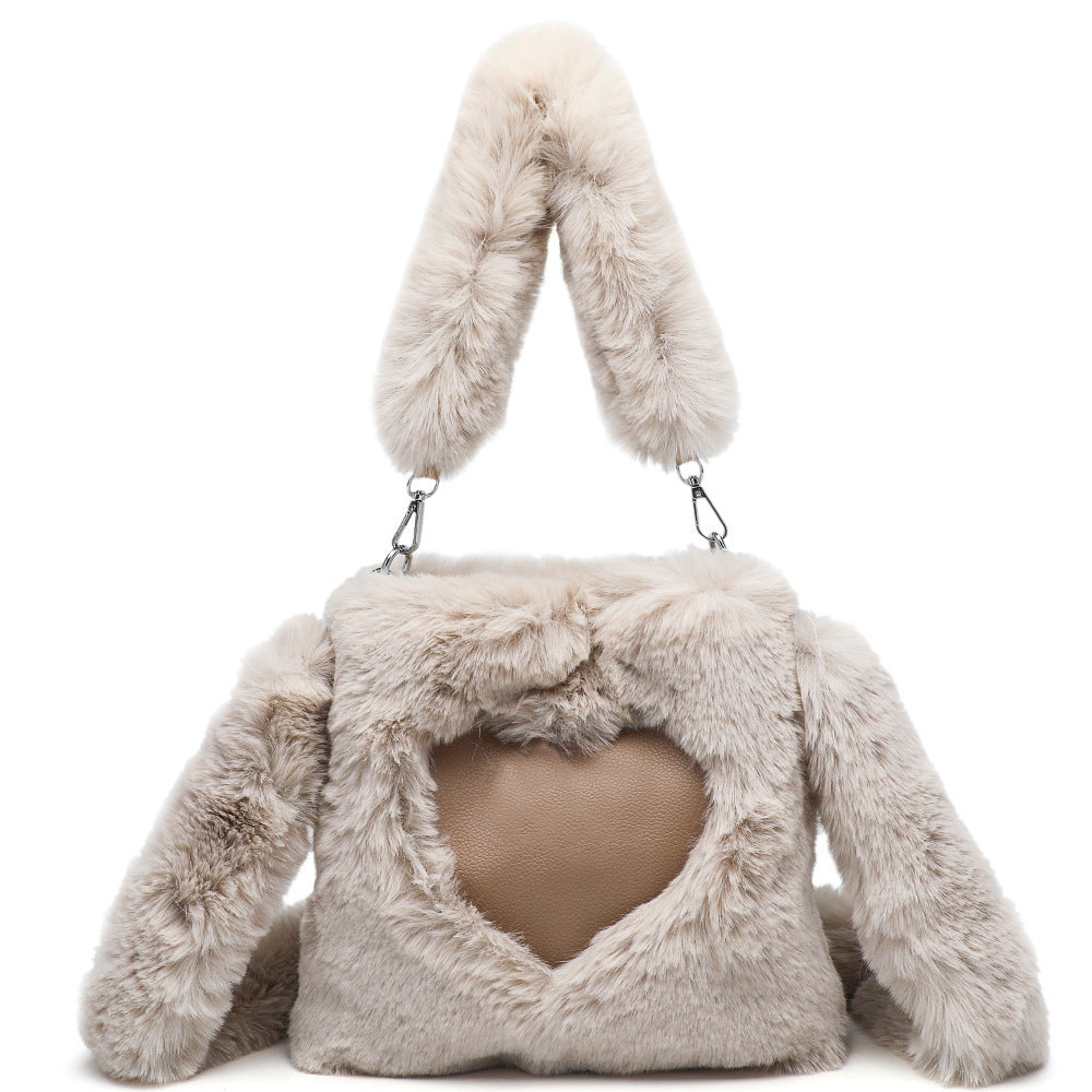 Women Fluffy Shoulder Bag With Top handle
