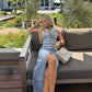 Women's Light Blue Sexy Button Denim Dress