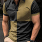 Casual Sports Short Sleeve Color Stitching Turnover Neck Polo