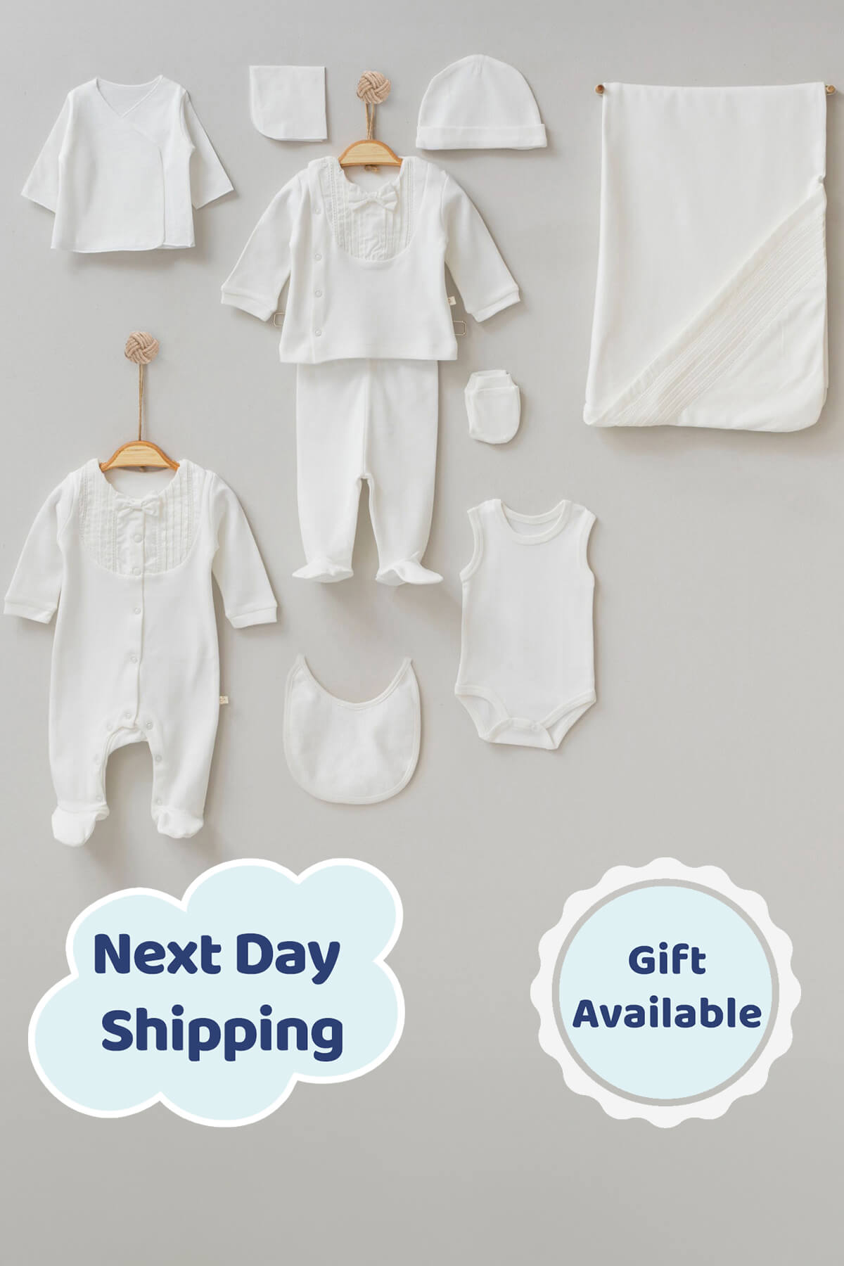 Alex White Newborn Coming Home Set (10 Pcs)